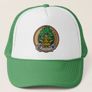 Gorra De Camionero Clan Hamilton Escudo sobre la caza de tartán