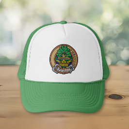 Gorra De Camionero Clan Hamilton Escudo sobre la caza de tartán