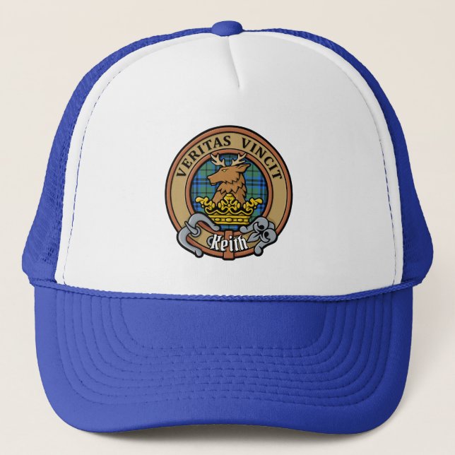 Gorra De Camionero Clan Keith Escudo sobre Tartan Trucker Hat (Anverso)