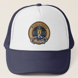 Gorra De Camionero Clan MacKay Escudo sobre Blue Tartán