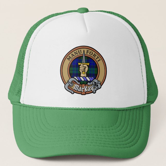 Gorra De Camionero Clan MacKay Escudo sobre Tartán (Anverso)