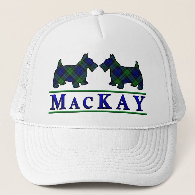 Gorra De Camionero Clan MacKay Tartan Scottie Dogs (Anverso)