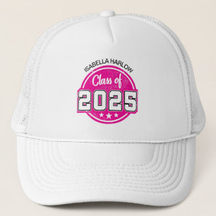 Gorra De Camionero Clase de nombre de graduado rosado 2025
