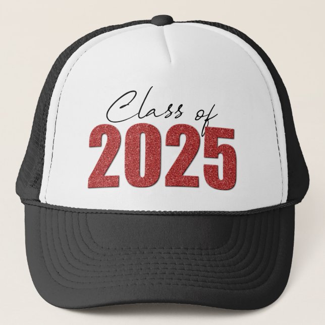 Gorra De Camionero Clase de Purpurina rojo de 2025 (Anverso)