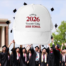 Gorra De Camionero Clase de YY Colores escolares Rojo Negro