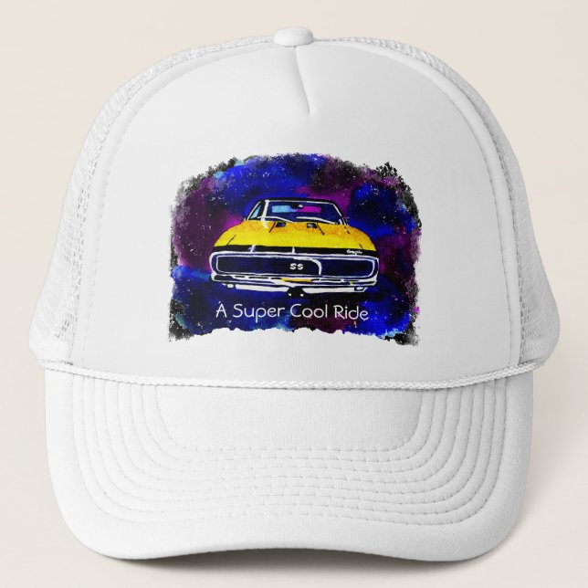Gorra De Camionero Clásico arte del coche "Un super Guay Ride" Trucke (Anverso)