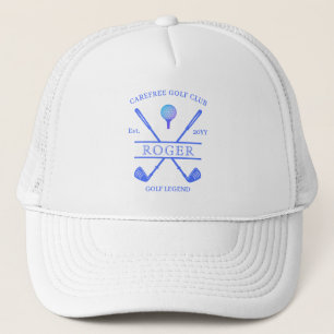 Gorra De Camionero Clásico Club de Golf Nombre Azul Moderno