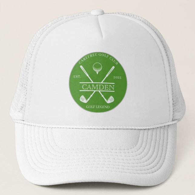 Gorra De Camionero Clásico Club de Golf Nombre Green (Anverso)