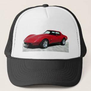 Gorra De Camionero Clásico Corvette Rojo de 1979