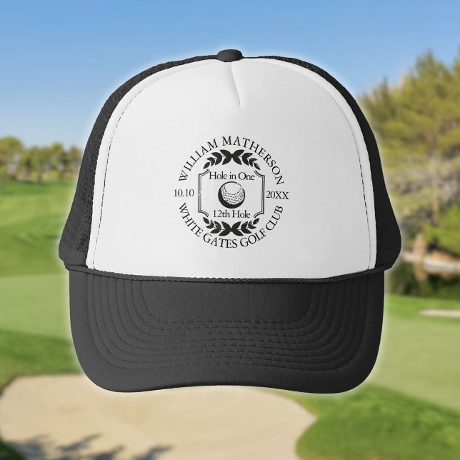 Gorra De Camionero Clásico de Golf Personalizado Hole in One (Hole in One Classic Personalised Golf Trucker Hat)