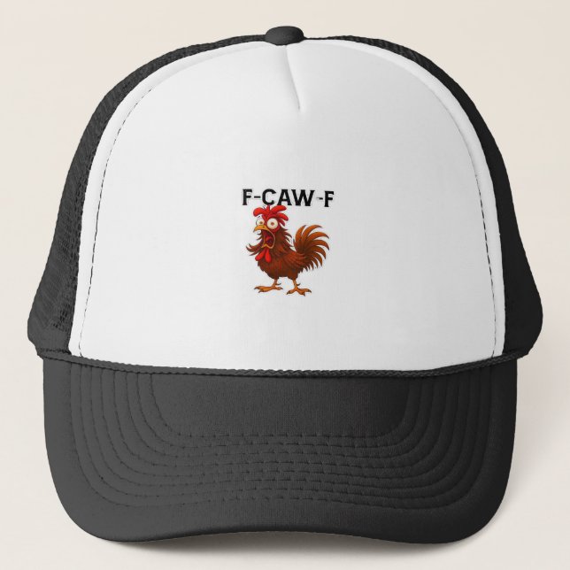 Gorra De Camionero Clásico de Pollo F-Caw-F (Anverso)