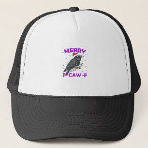 Gorra De Camionero Clásico Navideño de Cuervo Divertido Estilo Vintag