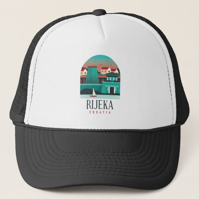 Gorra De Camionero Clásico Rijeka Croacia Viajes Antiguos (Anverso)