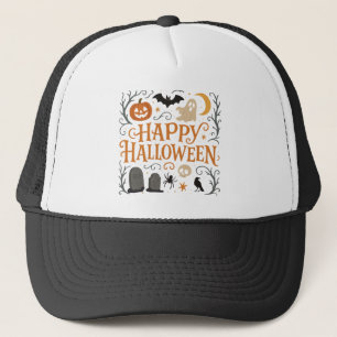 Gorra De Camionero Clásico, vintage Happy Halloween