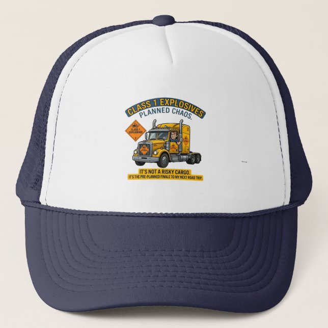 Gorra De Camionero Class 1 Explosives Trucker Gift | Funny ADR Hazard (Anverso)
