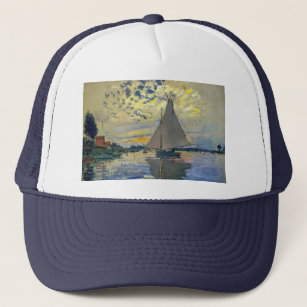 Gorra De Camionero Claude Monet - Barco de vela en Le Petit-Gennevill