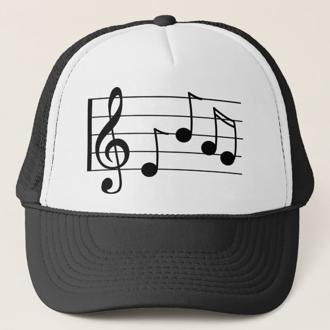 Gorra De Camionero Clef agudo y personal de la notación musical (Anverso)