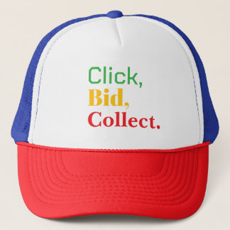 Gorra De Camionero Click, Bid, Collect. Book tshirt