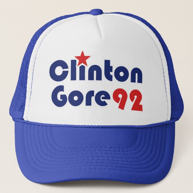 Gorra De Camionero Clinton Gore 92 Retro Demócrata (Anverso)