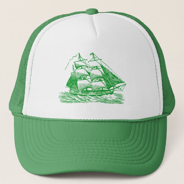 Gorra De Camionero Clipper - Verde de hierba (Anverso)