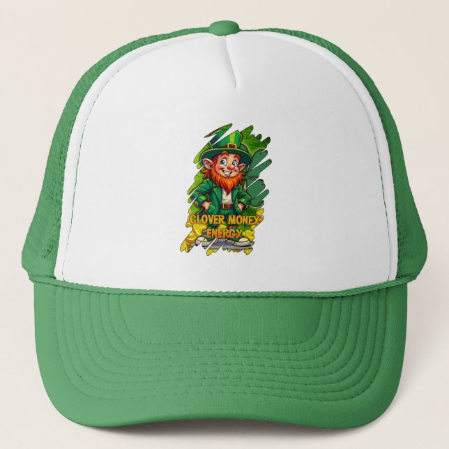 Gorra De Camionero Clover Money Energy – Lucky Leprechaun - boné (Anverso)