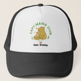 Gorra De Camionero Club Capy Mama Lindo Capybara Mamá y Bebé Retro 