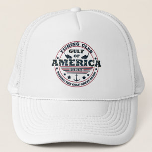 Gorra De Camionero Club de pesca del Golfo de América Patriótico amer