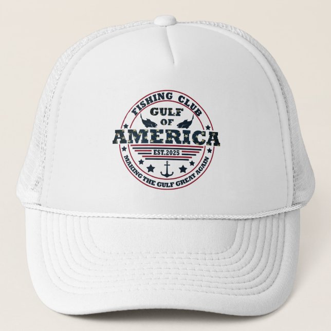 Gorra De Camionero Club de pesca del Golfo de América Patriótico amer (Anverso)