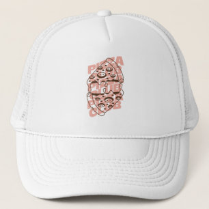Gorra De Camionero Club de Pizza Tipografía de Queso Derretido Retro