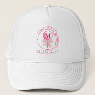 Gorra De Camionero Club Social de Esposas de Golf Monograma con Lazo