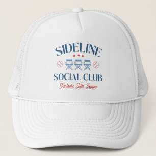 Gorra De Camionero Club Social de Línea de Base de Béisbol con nombre