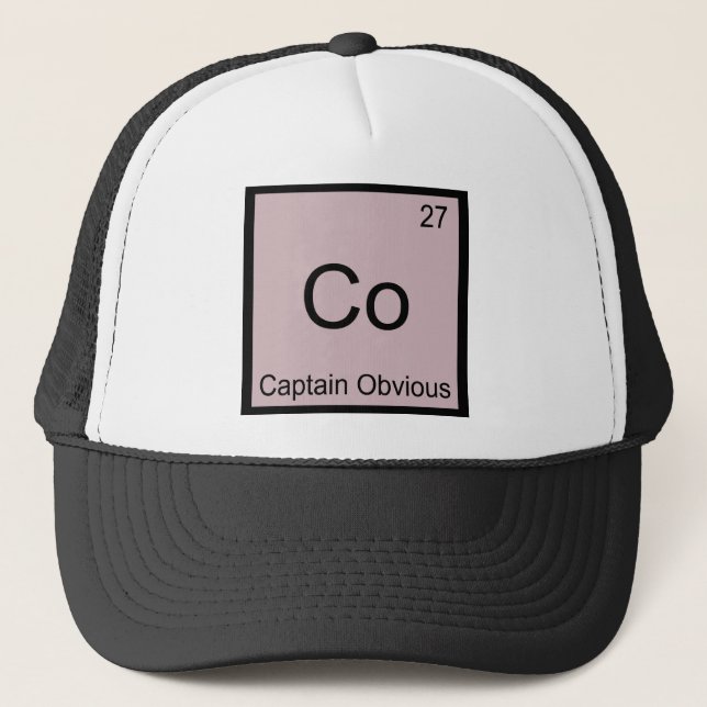 Gorra De Camionero Co - Camiseta de capitán Obvious Chemistry Element (Anverso)