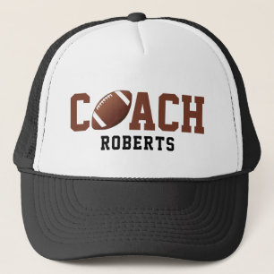 Gorra De Camionero 🏈 COACH de fútbol [nombre personalizado]