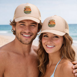 Gorra De Camionero Coastal Lifestyle Gator Surfing - Retro Surf Beach