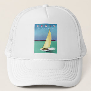 Gorra De Camionero cobes isle de wight travel poster print.