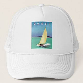 Gorra De Camionero cobes isle de wight travel poster print.