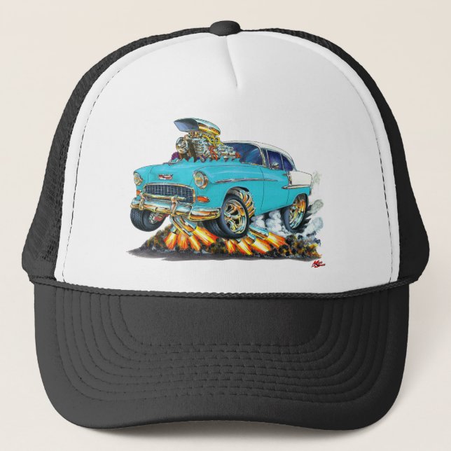 Gorra De Camionero Coche 1955 de la turquesa de Chevy Belair (Anverso)