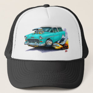 Gorra De Camionero Coche 1955 de la turquesa del nómada de Chevy
