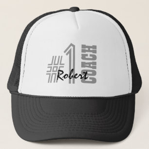 Gorra De Camionero COCHE A01 blanco y negro del número uno