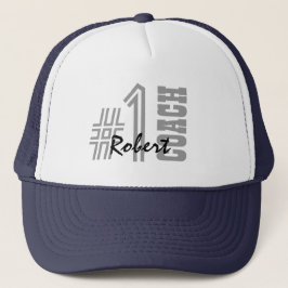 Gorra De Camionero COCHE A01 blanco y negro del número uno