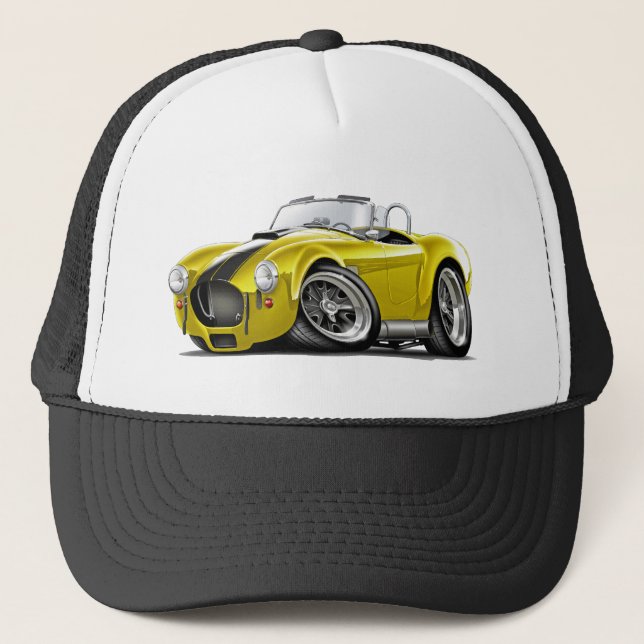 Gorra De Camionero Coche Amarillo-Negro de la cobra (Anverso)