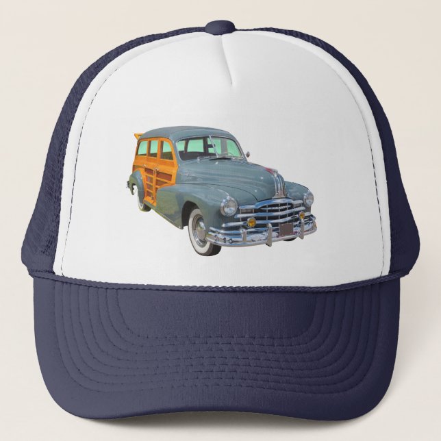 Gorra De Camionero Coche antiguo 1948 de Woody de la raya de plata de (Anverso)