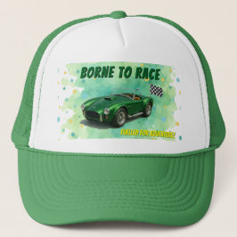 Gorra De Camionero Coche de Carreras verde de fiesta de cumpleaños de