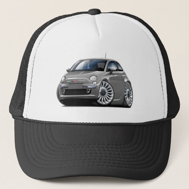 Gorra De Camionero Coche del gris de Fiat 500 (Anverso)