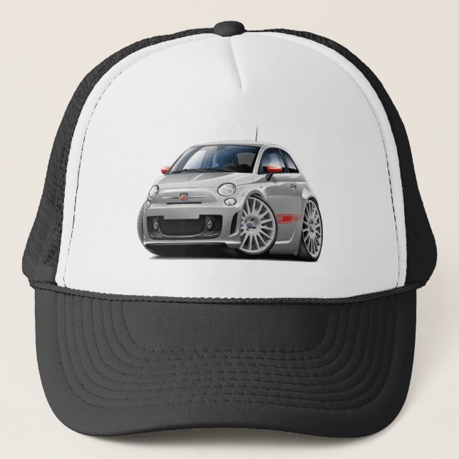 Gorra De Camionero Coche del gris de Fiat 500 Abarth (Anverso)