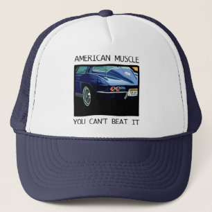 Gorra De Camionero Coche del músculo, obra clásica y azul americano