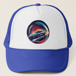 Gorra De Camionero Coche deportivo rojo en túnel artístico surrealist
