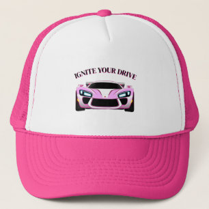 Gorra De Camionero Coche deportivo vibrante con brillo de neón
