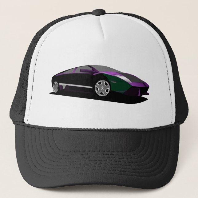 Gorra De Camionero Coche morado (Anverso)