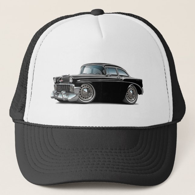 Gorra De Camionero Coche negro 1956 de Chevy Belair (Anverso)